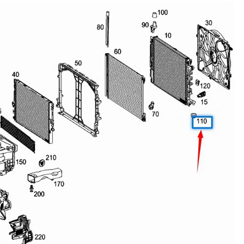 

2 Pcs Radiator Mount For GLK W203 W204 W209 W212 0995040212 A0995040212