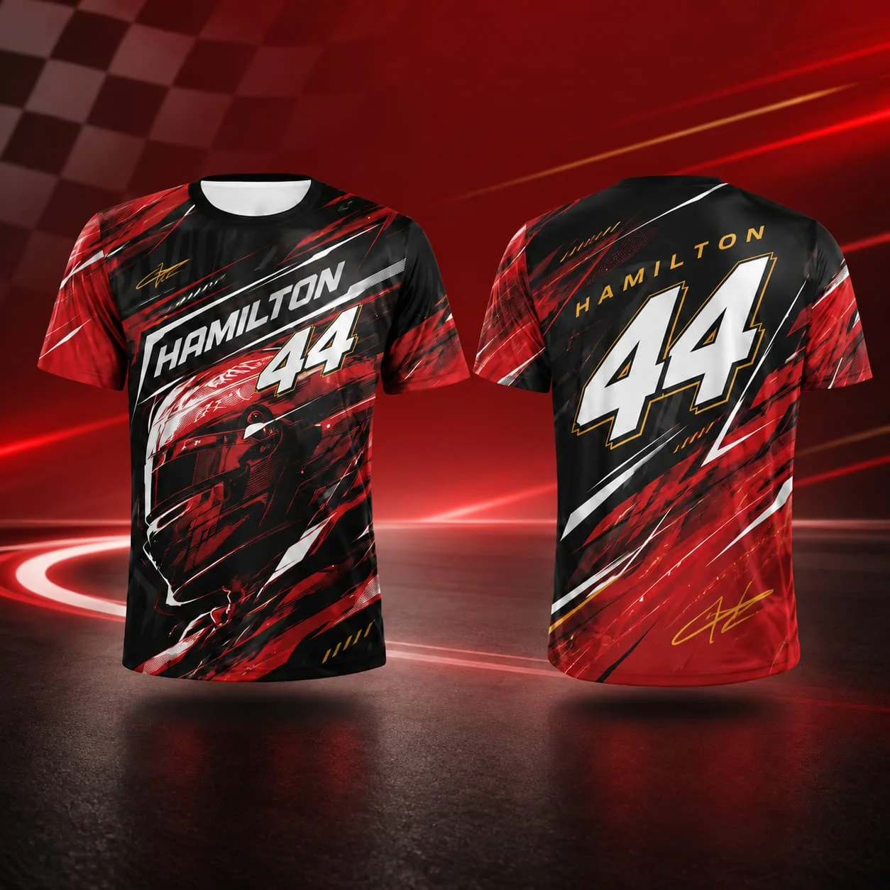 Hamilton 44 Herren-T-Shirt, Sommer-Rennsport-Design, Grafik-T-Shirt, Streetwear, Freizeitshirt, Motorsport-Fanartikel, Unisex, für Männer und Frauen, Geschenk. – Detail 3