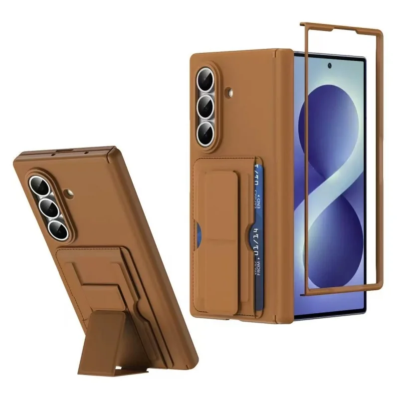 Für Samsung Galaxy Z Fold 8 Ultra 7 6 5 Scharnierschutz-Hülle mit integriertem Displayschutz, Kartenfach und Halterung für Fold7 Fold6