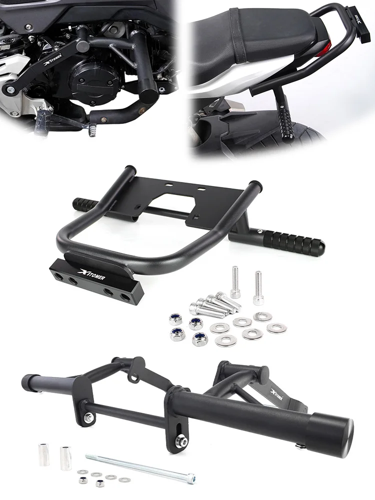 Motorrad-Stunt-Motorschutz für Honda Grom 125 MSX125 2014 2015 2016 2017 2018–2020 Unterkäfig mit Stunt-Rasten und Kratzstange