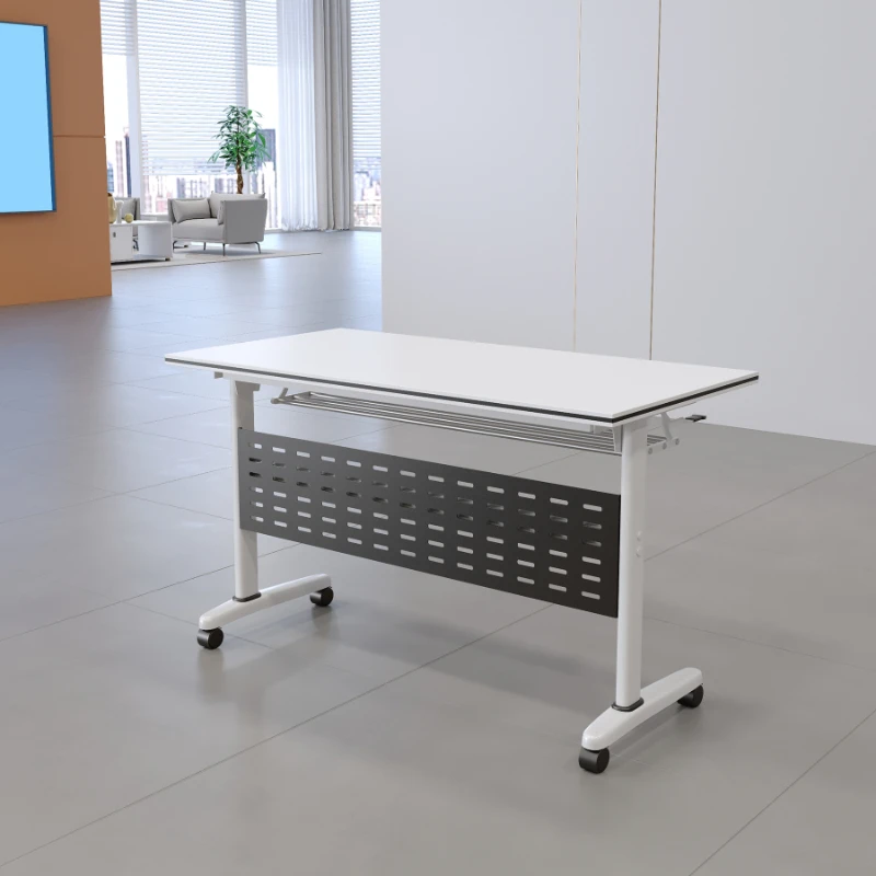 Tavolo Runoni-Table de conférence blanche pour événements, bureau debout de réception, bureau d'étude, mobilier de bureau simple, CM50HY