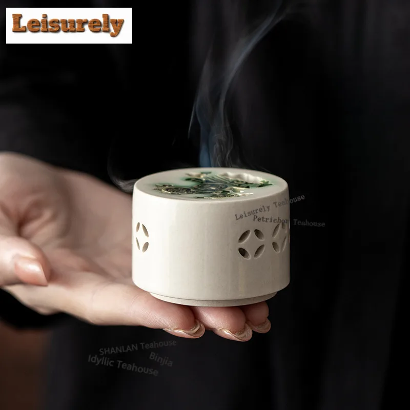 Copper Coin Green Black Plate Incense Holder Incense Smoke Waterfall Incense Burners Aromatherapy Censer Tea Ceremony Gift Craft