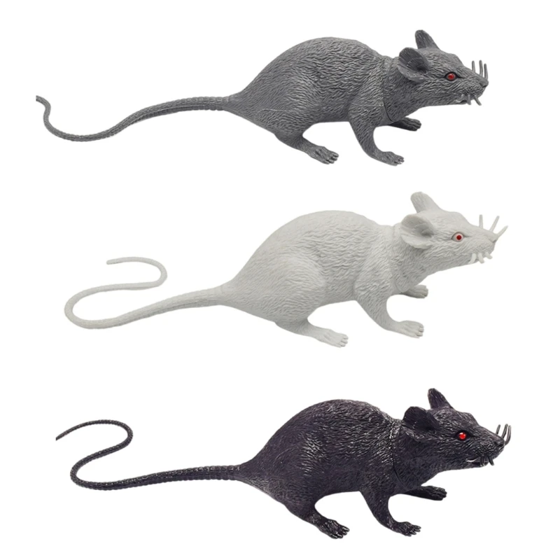 

Realistic Mice Toy with Squeak for Pet Interaction Fake Mouse Halloween Pranks