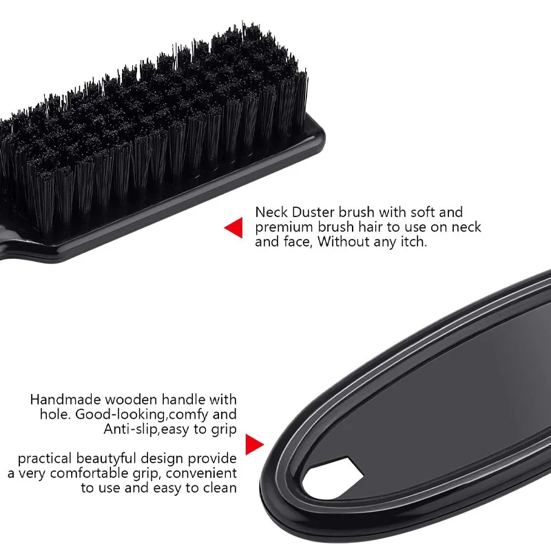 4Pcs Barber Brush Set Neck Duster Brush Boar Bristle Hair Brush Clipper Cleaning Brush for Hairdressing, Salon, Home Use