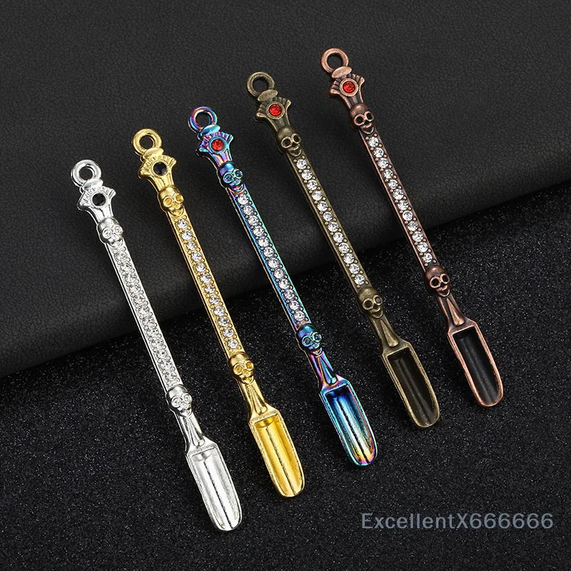 1 قطعة ملعقة صغيرة معدنية مع مجرفة صغيرة لأداة قياس مسحوق الأدوية ملحقات السجائر #2