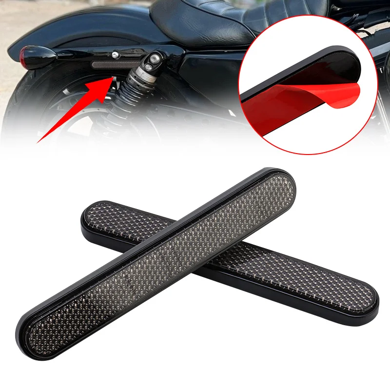 Fumaça motocicleta traseiro fender lado refletor adesivo alforje trava decalque capa de aviso segurança universal para harley sportster