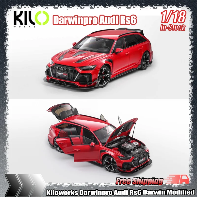 

В наличии Kiloworks 1:18 Darwinpro Audi Rs6 Darwin модифицированная имитация сплава миниатюрные литые под давлением модели с полным открытием игрушки орнамент