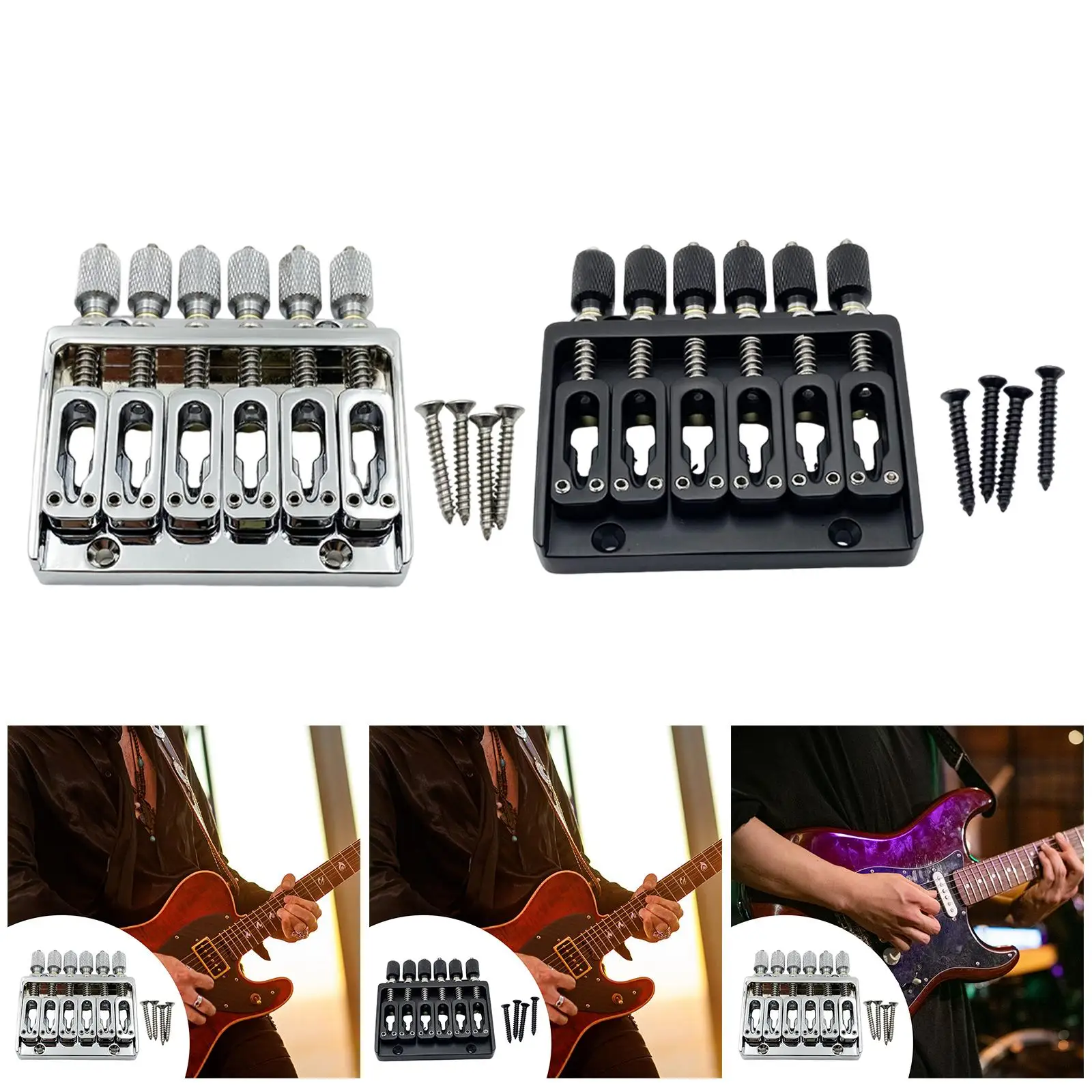 

6 String Headless Electric Guitar Bridge Fixed Zinc Alloy Plate for Music Instruments Guitar Parts
