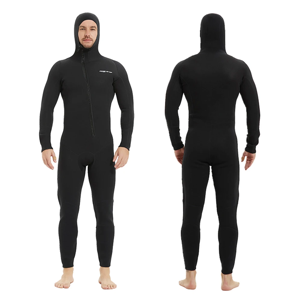 

STLF 3mm Hooded Wetsuit with Front Diagonal Zipper Cold Protection and Warmth for Surfing Swimming and Freediving