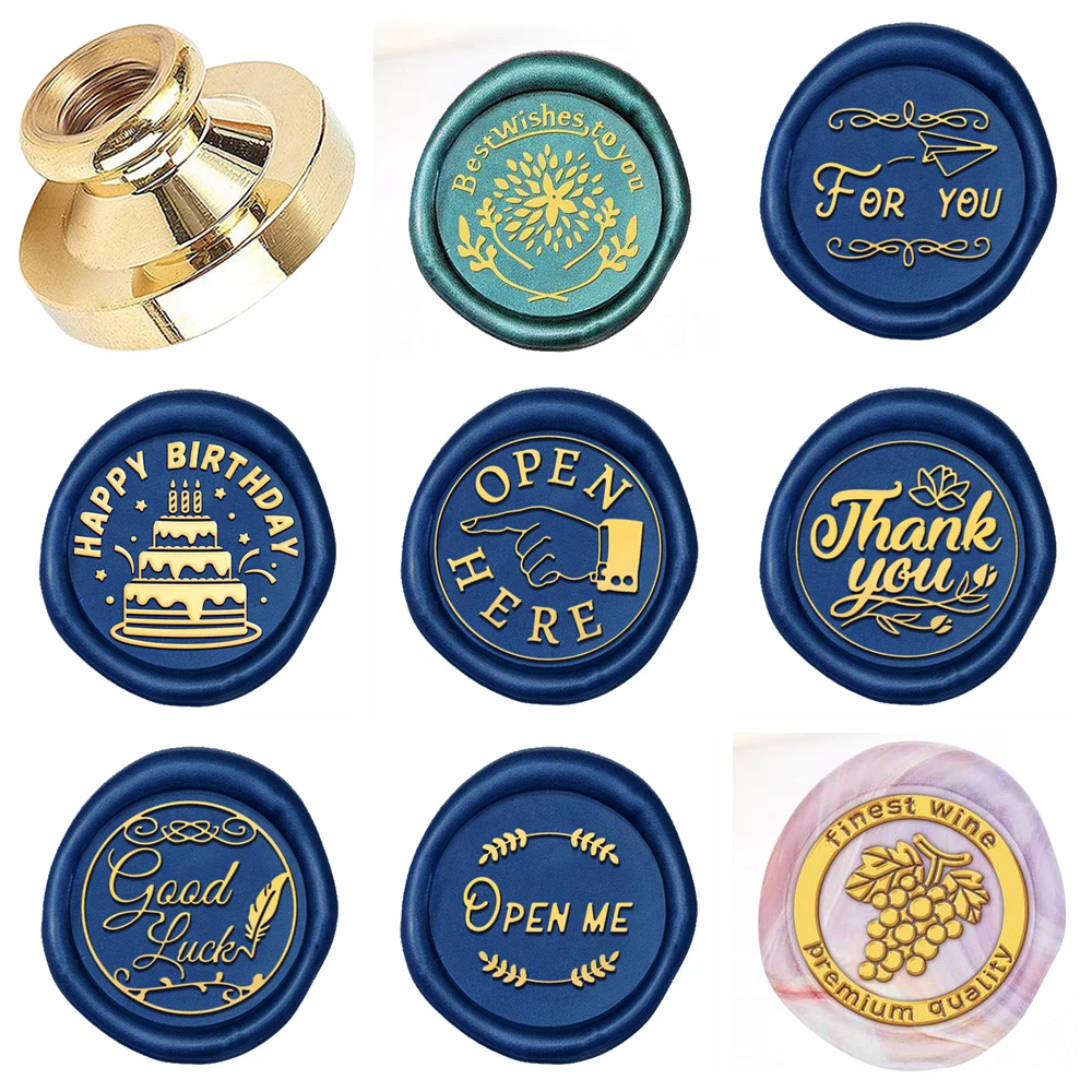 Finest Wine Wax Seal Stamps Brass Head (not included Wax Seal Beads) For You,Open Here,Open me,Good luck 0.98