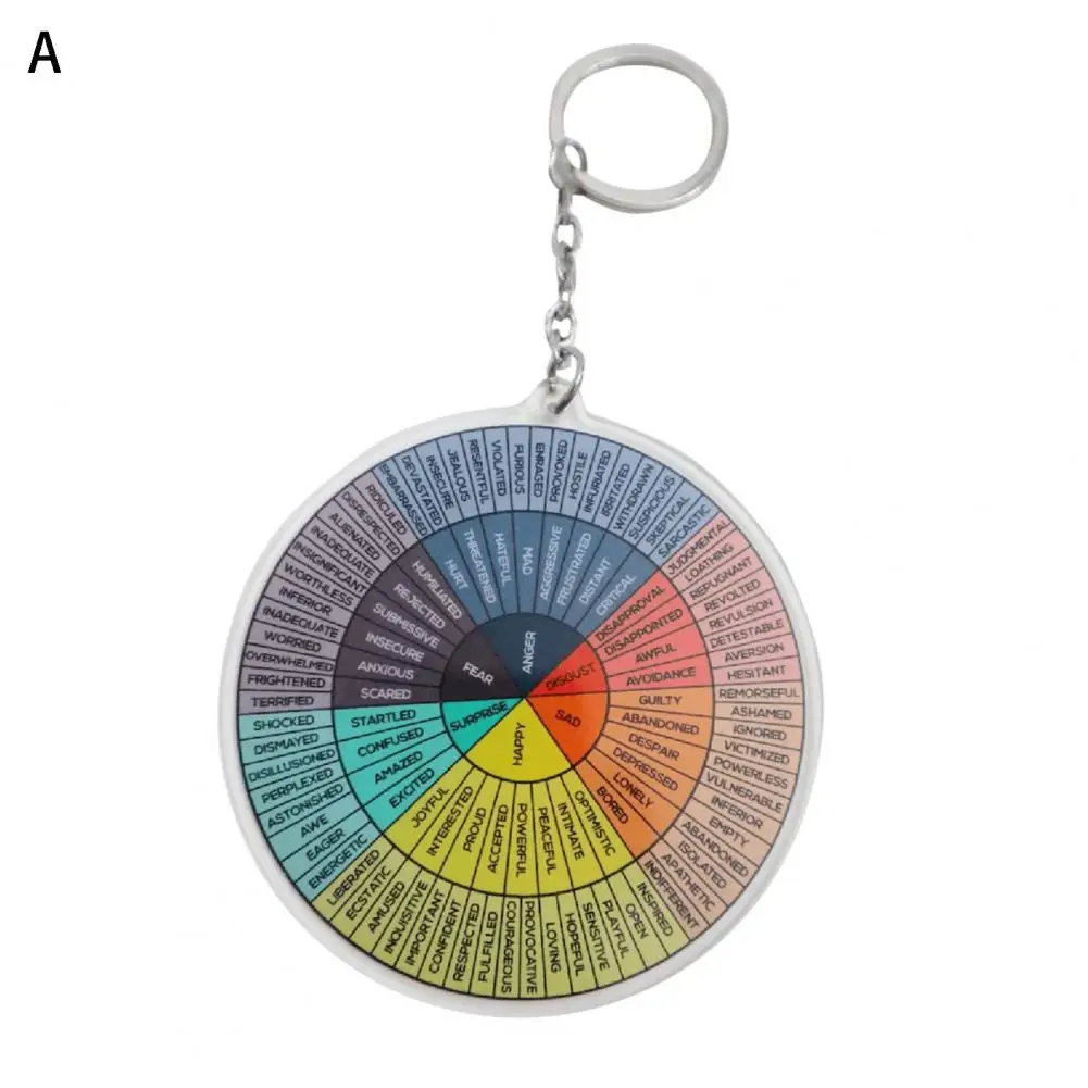 Key Pendant Bright Colors Key Holder Portable Unique Feelings Wheel Double Sided Keychain Car Decor