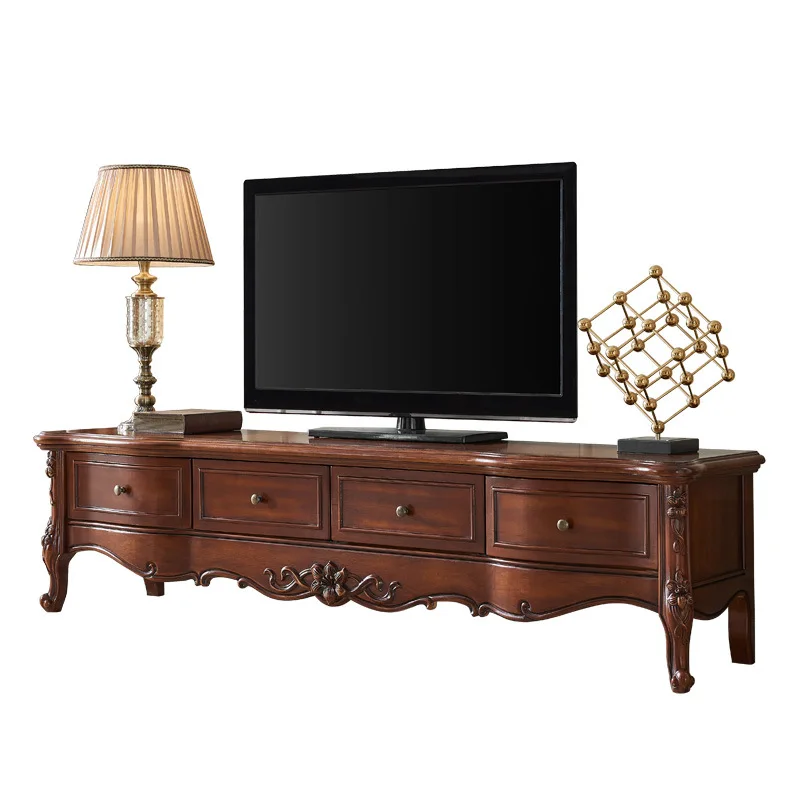 

Solid wood TV cabinet 2 meters living room home table European floor storage floor T432