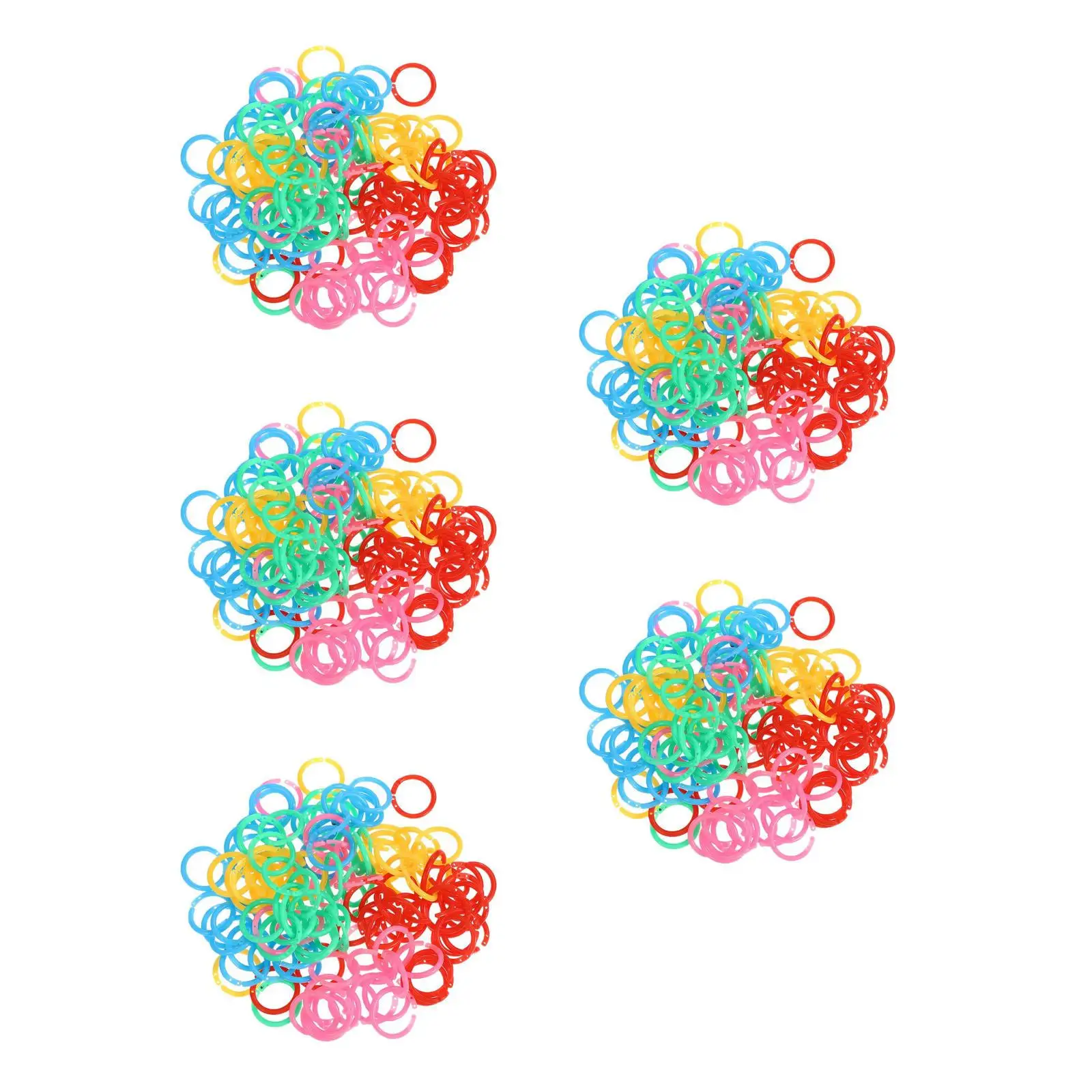 

5pcs 5 Pieces Key Tag Rings Fob Document Binder Educational Card Flexible Book Diary