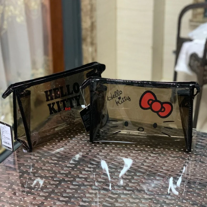 

Hello Kitty Handbag Anime Cute Cartoon Women Accessories Large Capacity Portable Transparent Makeup Bag Doll Girl Gift Wholesale