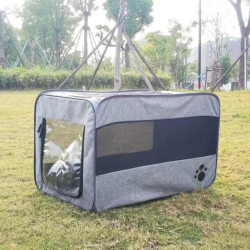 Four Season Universal Car Cage Portable for Courtyard Dog Fence Folding Design, Pet Drying Case, Three Sided Breathable Pet Tent