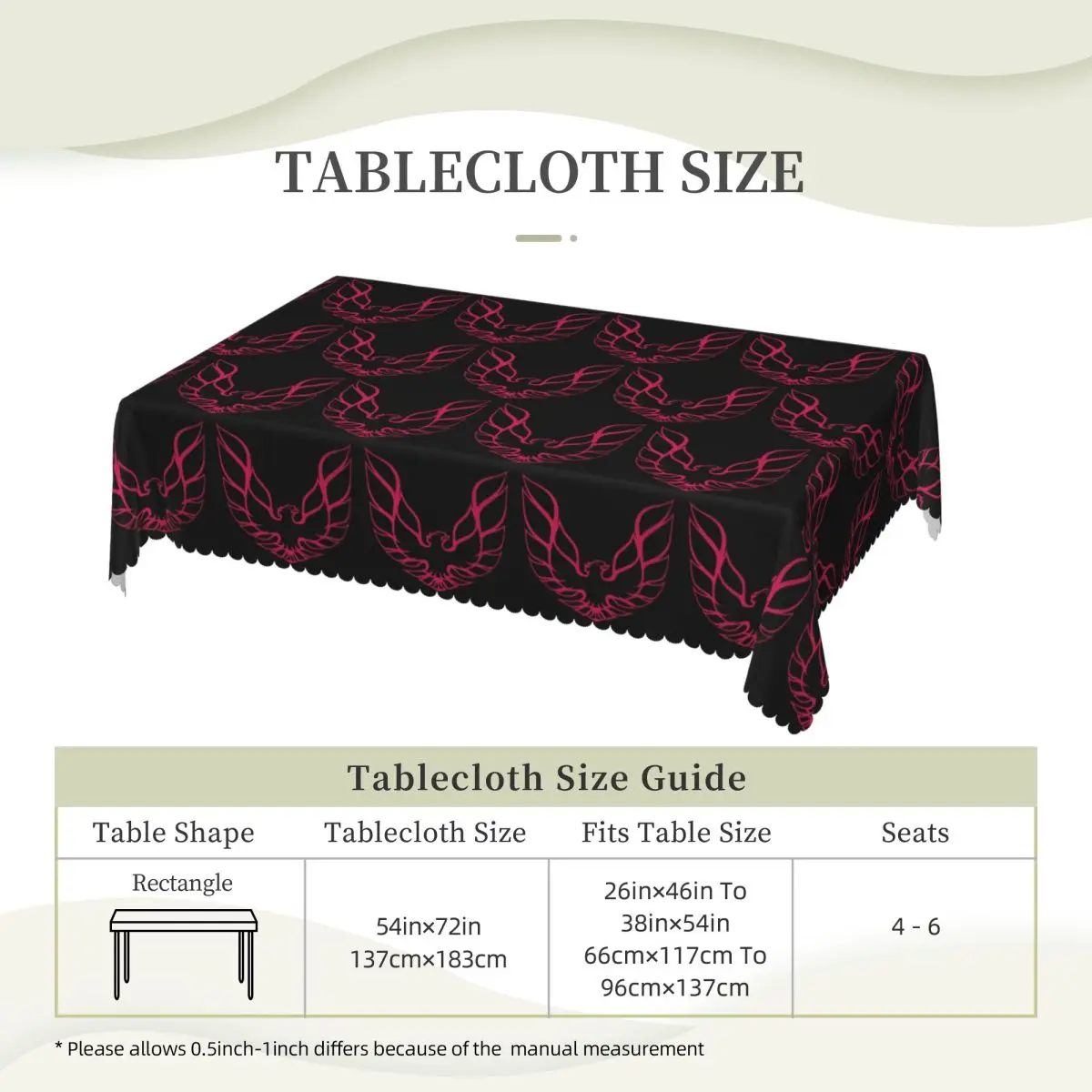Trans Am Firebird Bandit Golden Custom Rectangular Tablecloth Waterproof Table Cover for Dining Events Table Cloth
