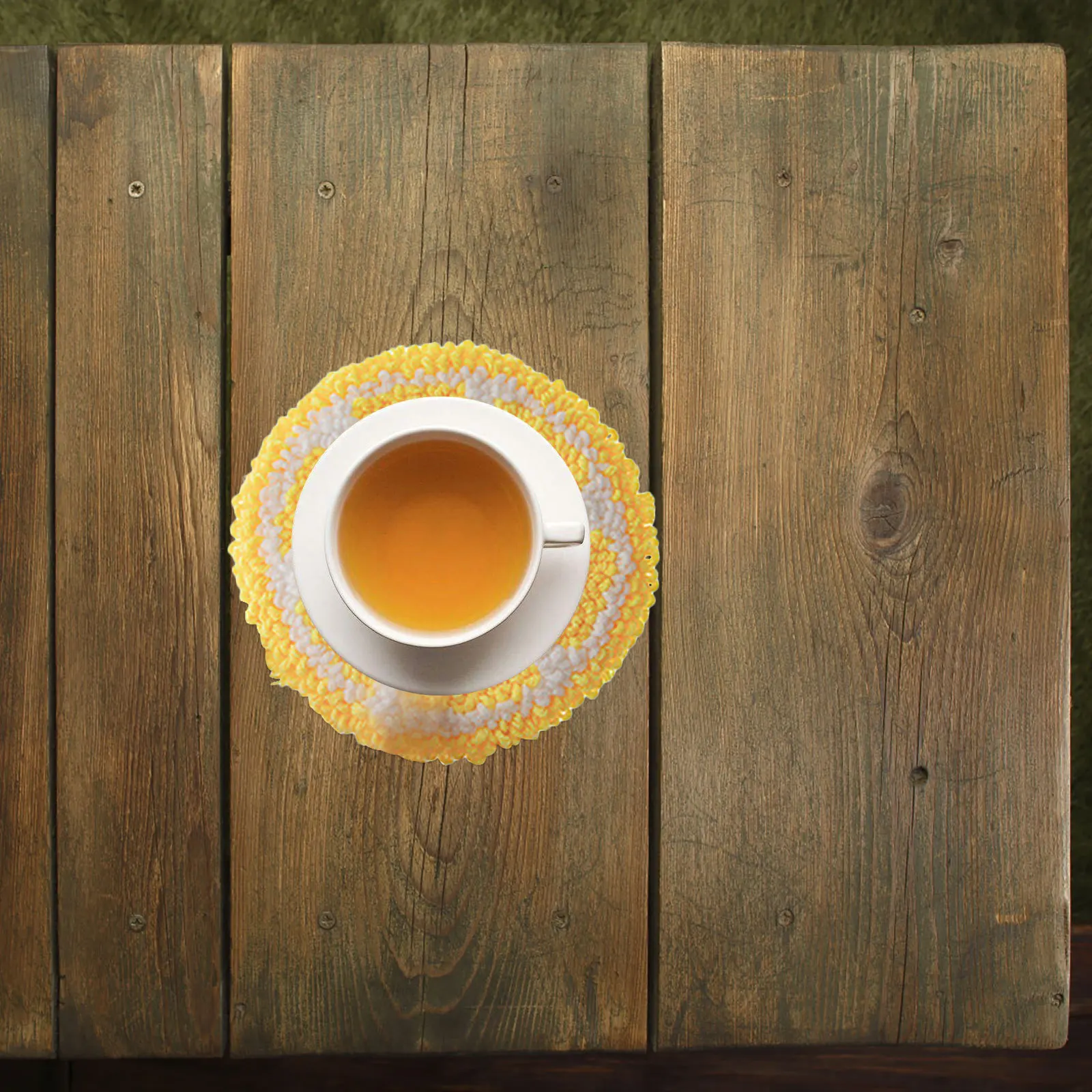 

Cup Mat Punch Needle DIY Kit 1Set Adorable Craft Project Non Finished Material Easy to Use Fit for Beginners Decorative Coaster