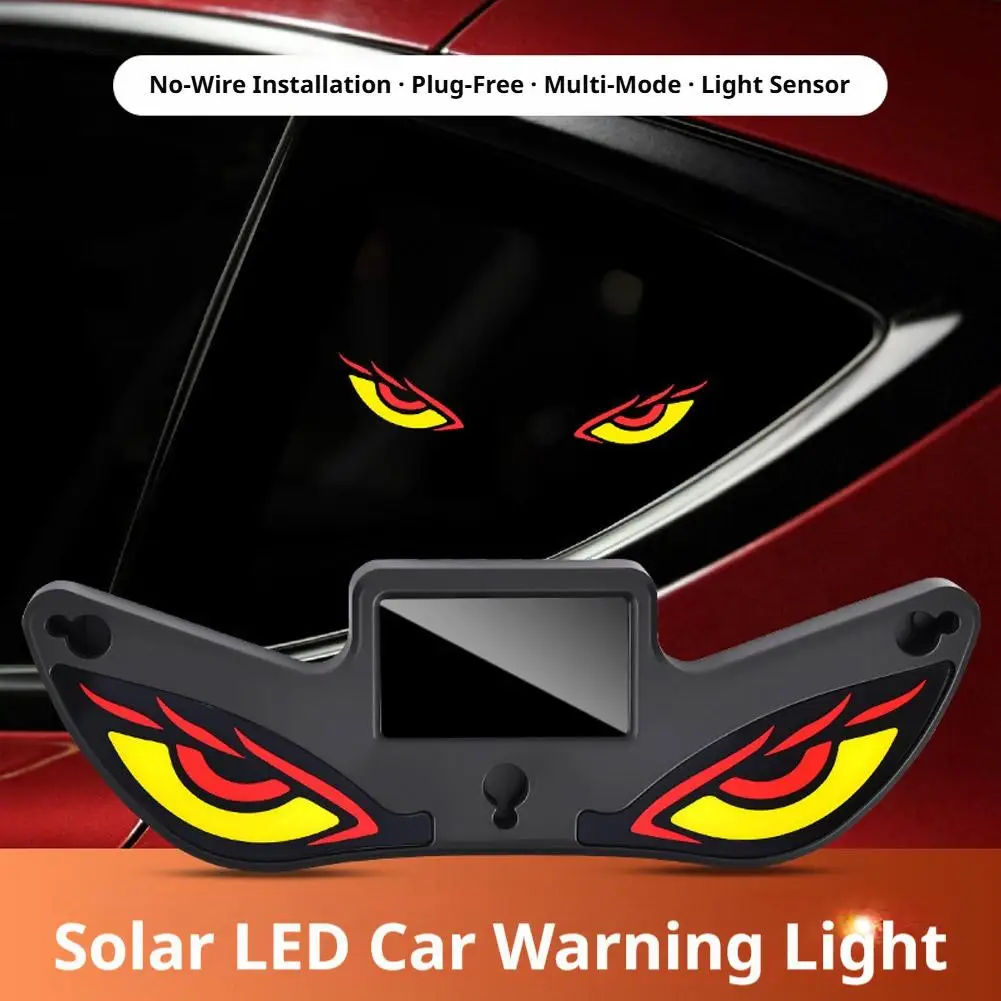 Solar Powered Dynamic Demon Eye Light LED Devil Eyes Light For Car Truck Windshield Front Rear Window Display Car Ambient Light