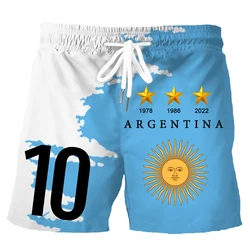 HX DIY Number Argentina Shorts Fashion 3D Printed Pants Featured Sportswear Summer Casual Activewear Dropshipping