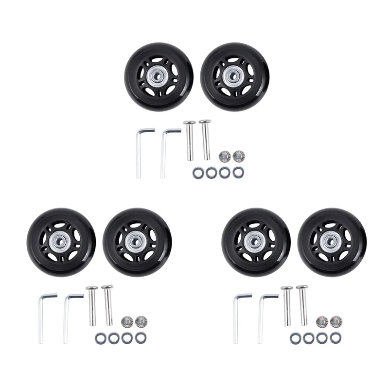 

ABOK-6 Набор запасных колес для чемодана, оси и гаечный ключ, наружный диаметр 68 мм