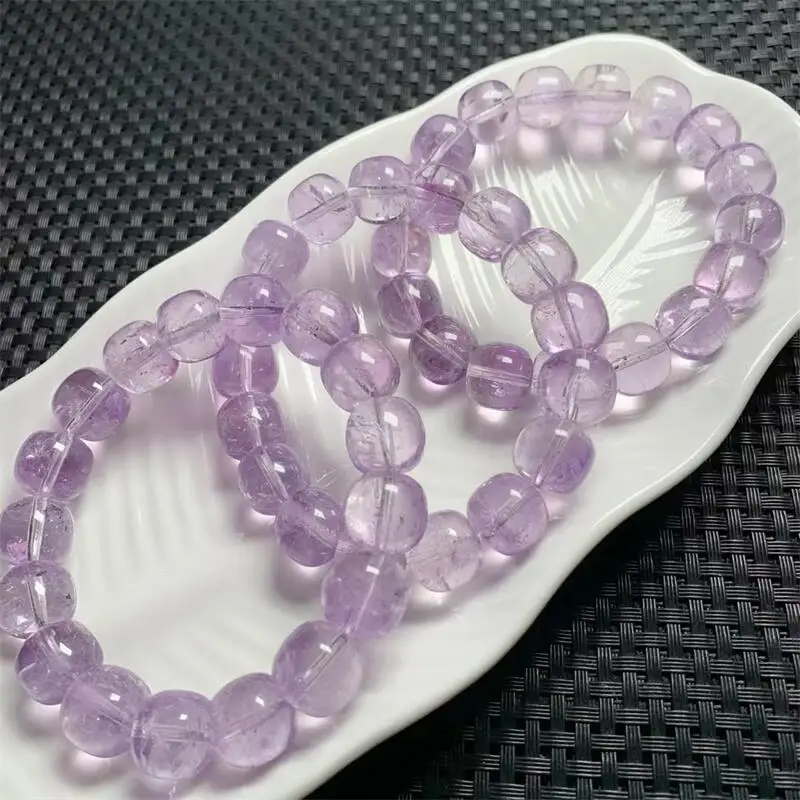 12.6MM Natural Lavender Amethyst Bracelet Women Men Handmade Stretch Rope Luxury Jewelry Energy Healing Gift 1PCS