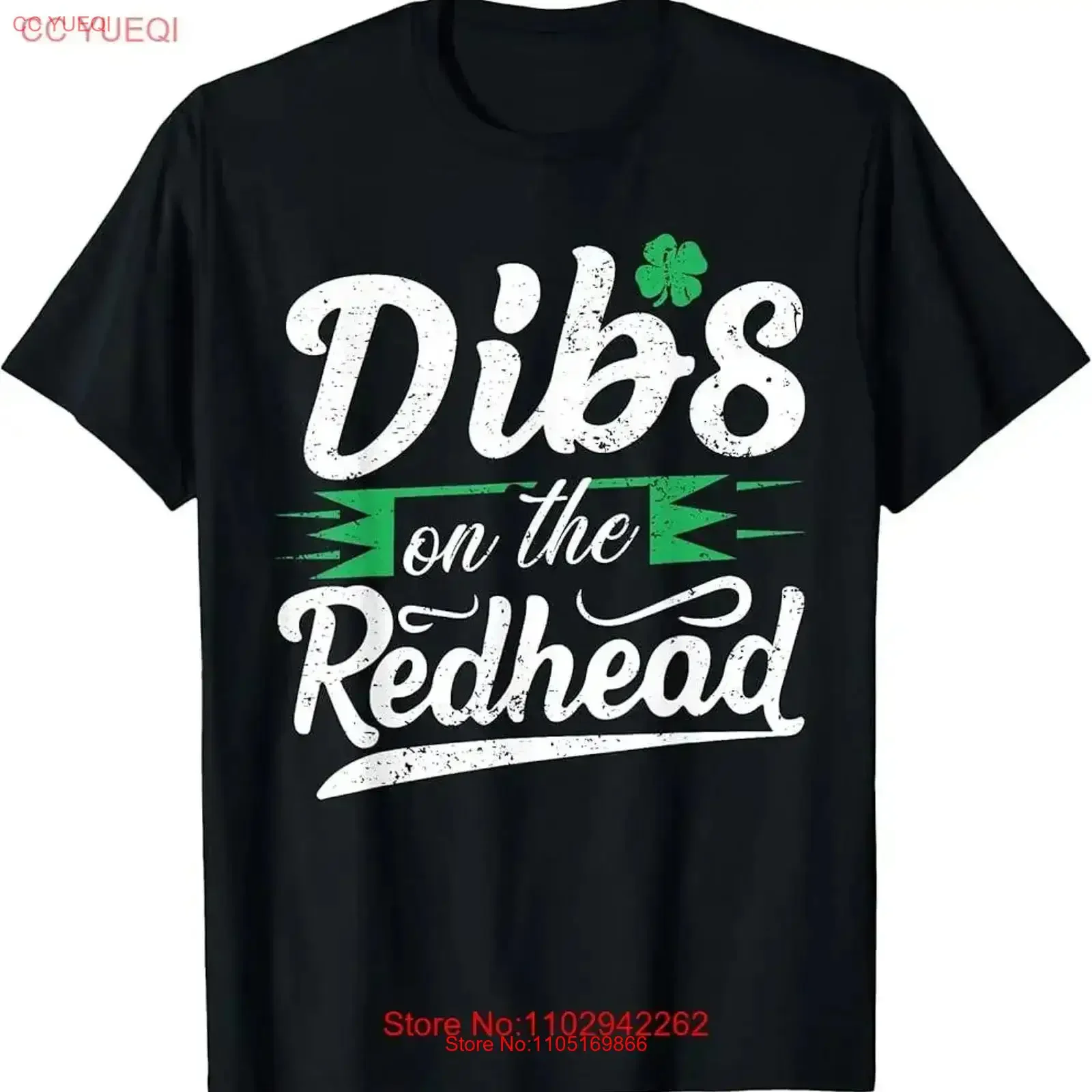 Funny Irish St Patricks Day Shamrock Dibs On The Redhead T Shirt vintage Washed homme Stretched Breathable graphic vintage