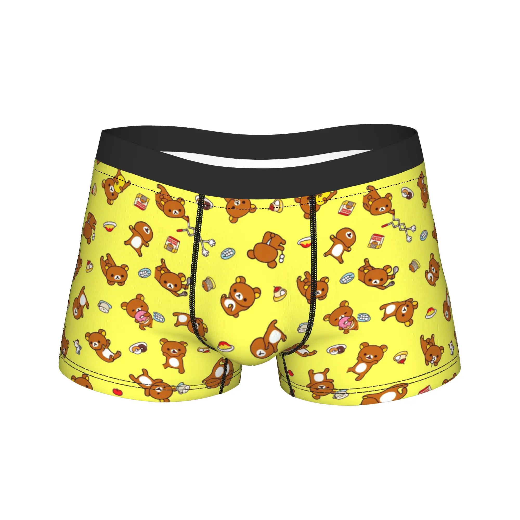 

Cute Bear Rilakkuma Underwear Breathable Underpants Print Boxer Brief For Man 3D Pouch Oversize Boxershorts