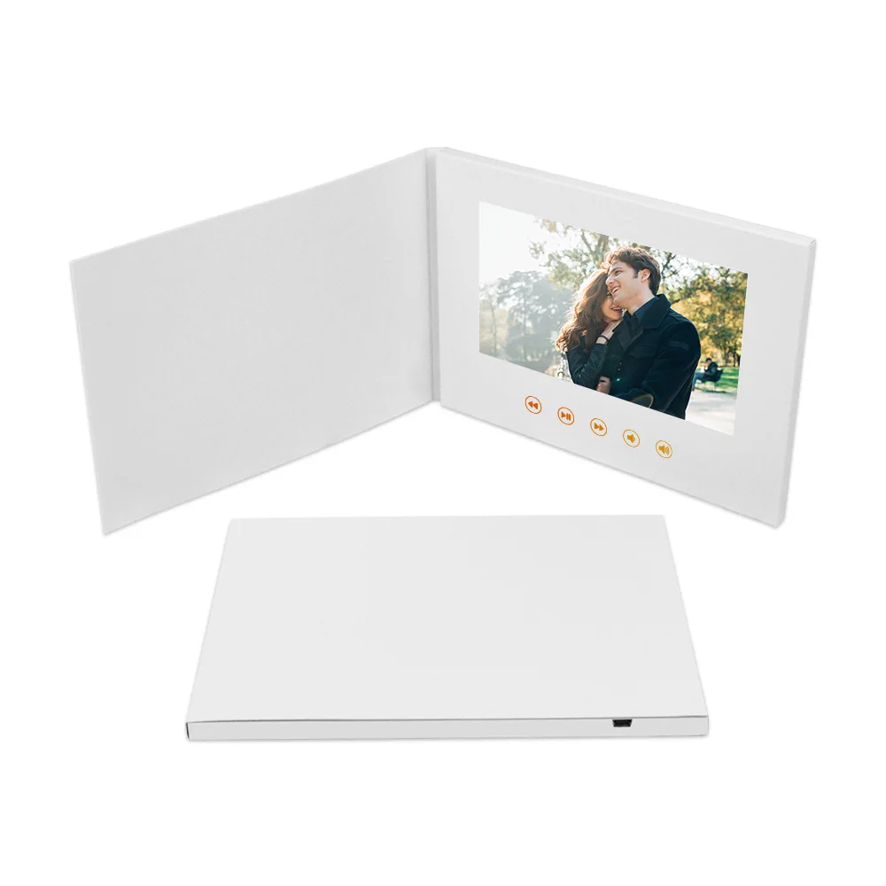 7 Inch LCD Digital Book Screen Paper Video Brochure for Greeting Gift Invitation Business Card Marketing
