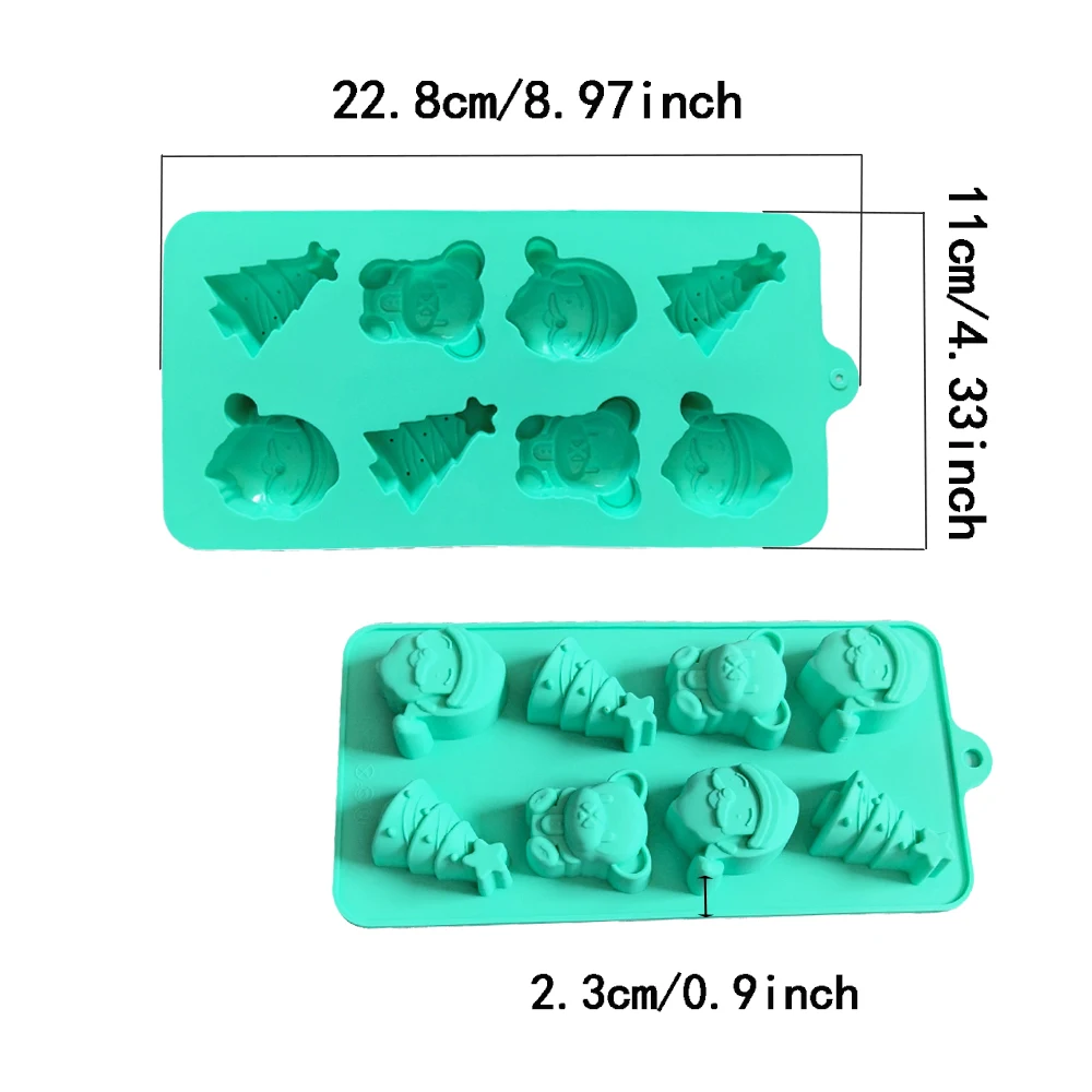 1 stampo in silicone a 8 cavità a forma di cioccolato koala natalizio, adatto per caramelle fai da te, budini, biscotti, teglie da forno