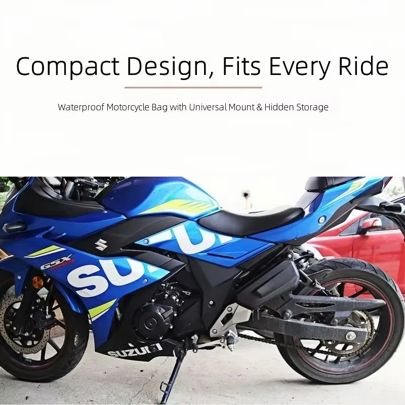 2026 Large Capacity Motorcycle Side Bag - Universal No Logo Saddlebag, Waterproof Multifunctional Storage Pouch