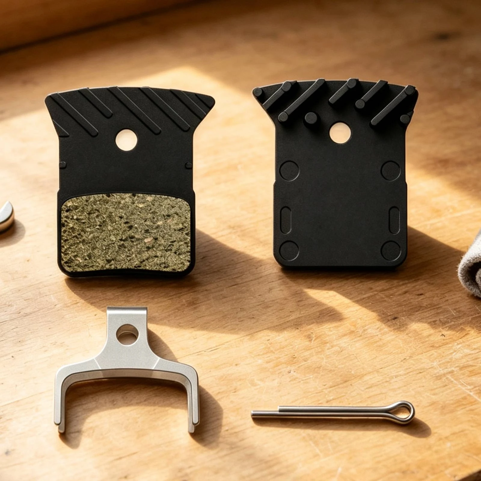 Cycle Brake Pads with Spring Stainless Steel Bike Brake Pads with Pin Hardware High-Performance Long-Lasting for Cyclists