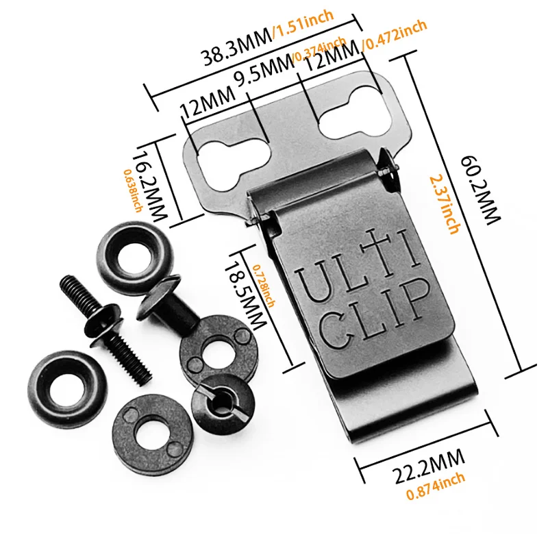 Clip de ceinture pour gaine K, noir Durable avec vis, Compatible avec plusieurs Types de couteaux, étui polyvalent, accessoires pour armes à jouets