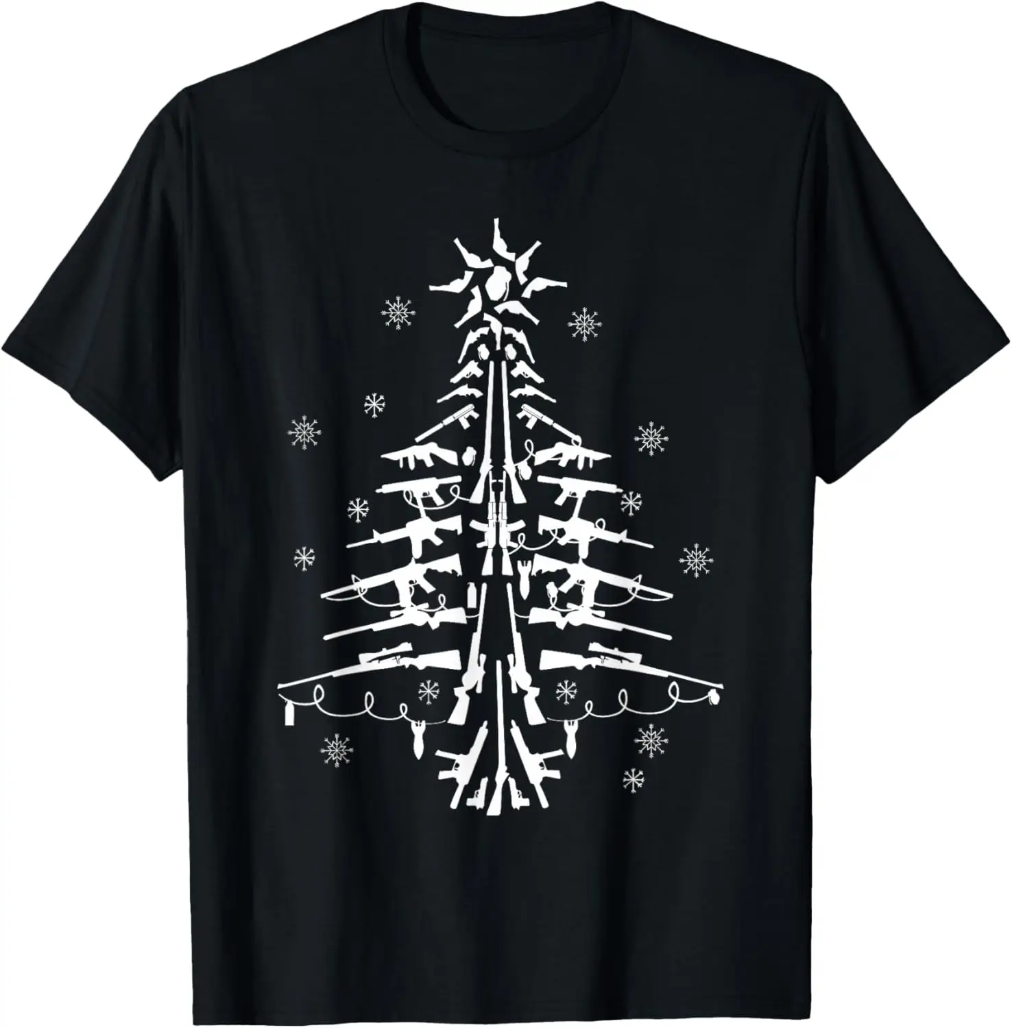 Pistolets arbre de noël cadeaux de noël pour hommes T-Shirt vétéran militaire
