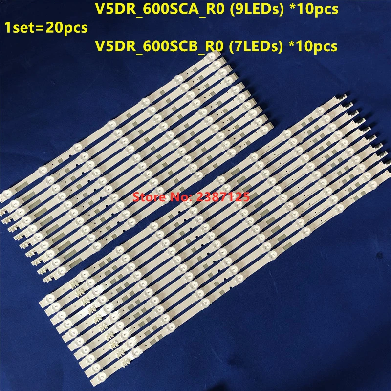 20PCS LED Strip V5DR_600SCA_R0 V5DR_600SCB_R0 BN96-38483A BN96-38484A For UN60JS700D UN60JS7000 UN60KU6300 UN60JS7200 UN60JS8000