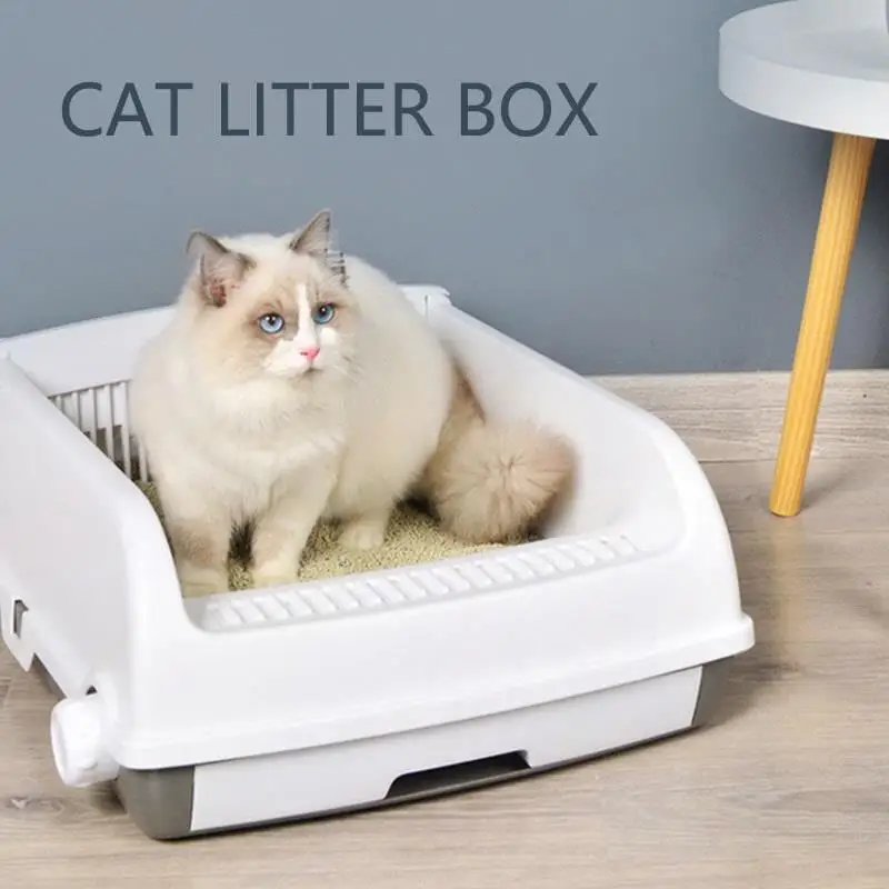 Semi-automatic Cat Litter Box Cleaning And Deodorizing Cat Toilet Semi-enclosed Cat Litter Box Large Anti-splash