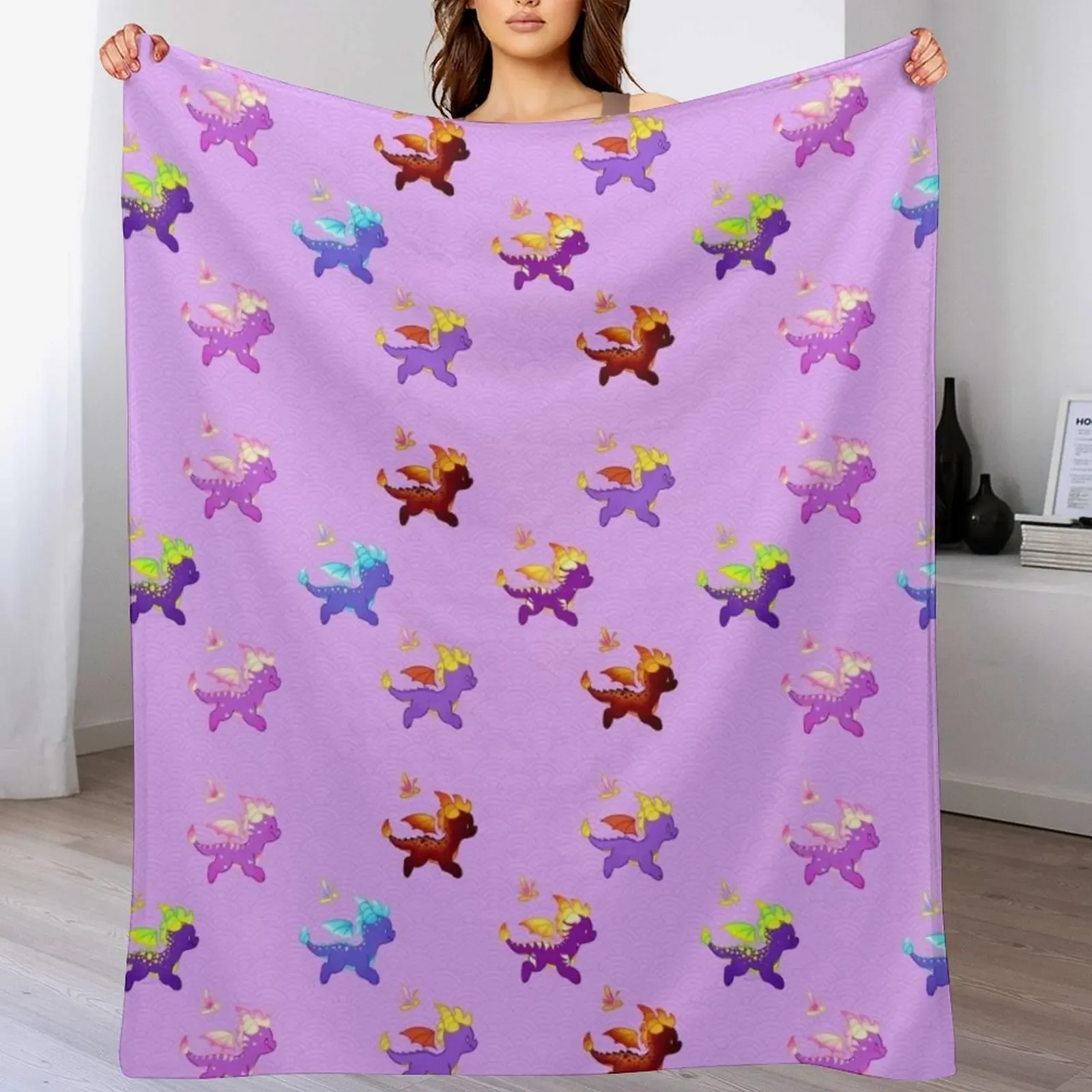 

Spyro Pattern Throw Blanket Picnic Soft Personalized Gift heavy to sleep Blankets
