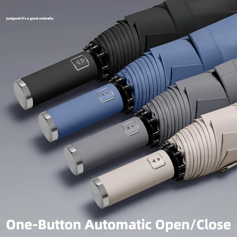 

125CM Large Windproof Automatic Folding Umbrella, Sun UV UPF50+ Protection Rain Umbrellas for Man and Women