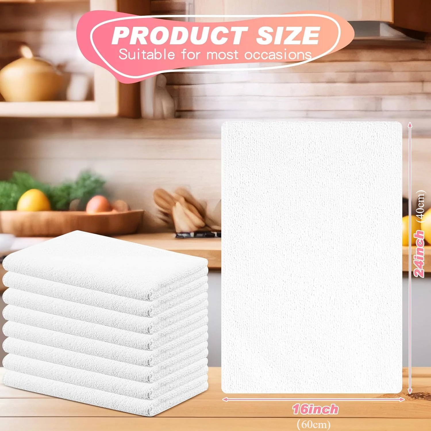 5-Pack Sublimation Blank Towels, 40x60cm DIY Microfiber Kitchen Towels for Sublimatio Dishwashing, Tea Towels, and Hand Towels