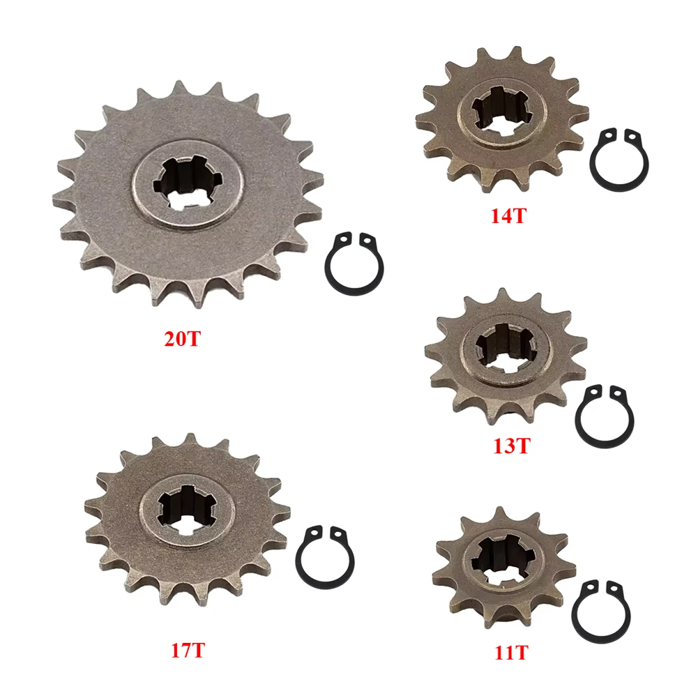 Передняя Звездочка шестерни T8F 11T 13T 17T 20T звездочка цепи Cog металлическая для 47cc 49cc минимото ATV мини-велосипеда мопеда скутера