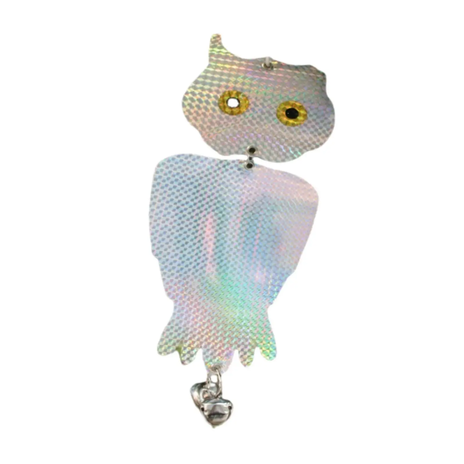 Hanging Reflective Owl Bird Scare Fake Owl Decoy for Woodpecker Garden Home