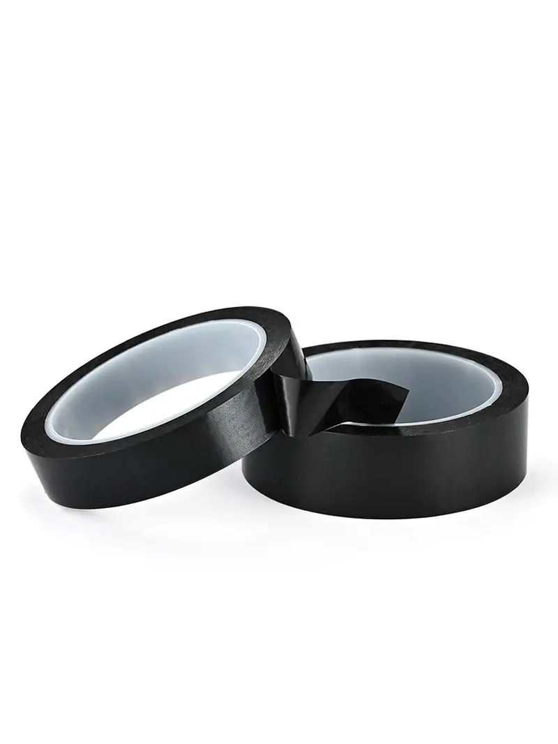 Ruban d'ombrage adhésif simple face, l'horloge noir, résistant aux hautes températures, non marquant, bloquant la lumière, couteaux et ombrage