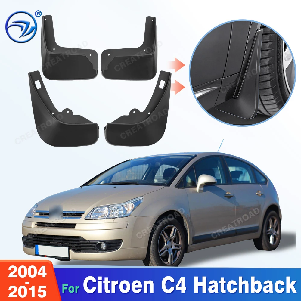 Para Citroen C4 Hatchback 2004-2015 2005 2006 2007 2008 2009 2010 2011 2012 Protetores de Para-lama e Abas de Proteção Contra Lama