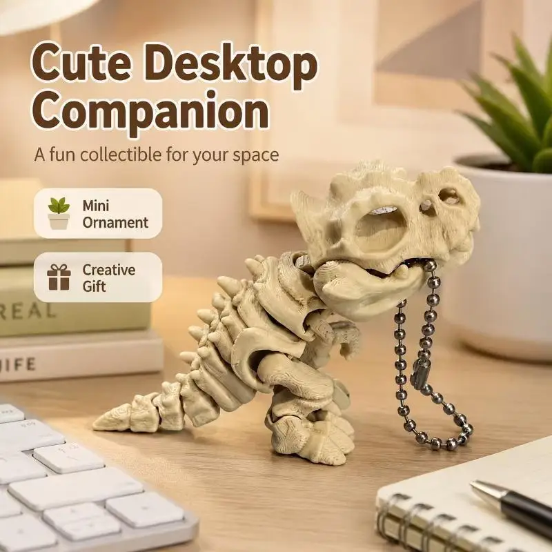 1Pc Articulated Dinosaur Skeleton Ornament With Movable Joints Creative Children's Birthday Dinosaur Gift For Desktop Decor