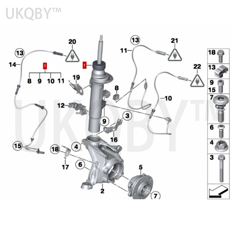 

37116797027 37116797028 Suspension rod swing arm fixed bracket base top glue X3 X4 F25 F26 35iX 30dX