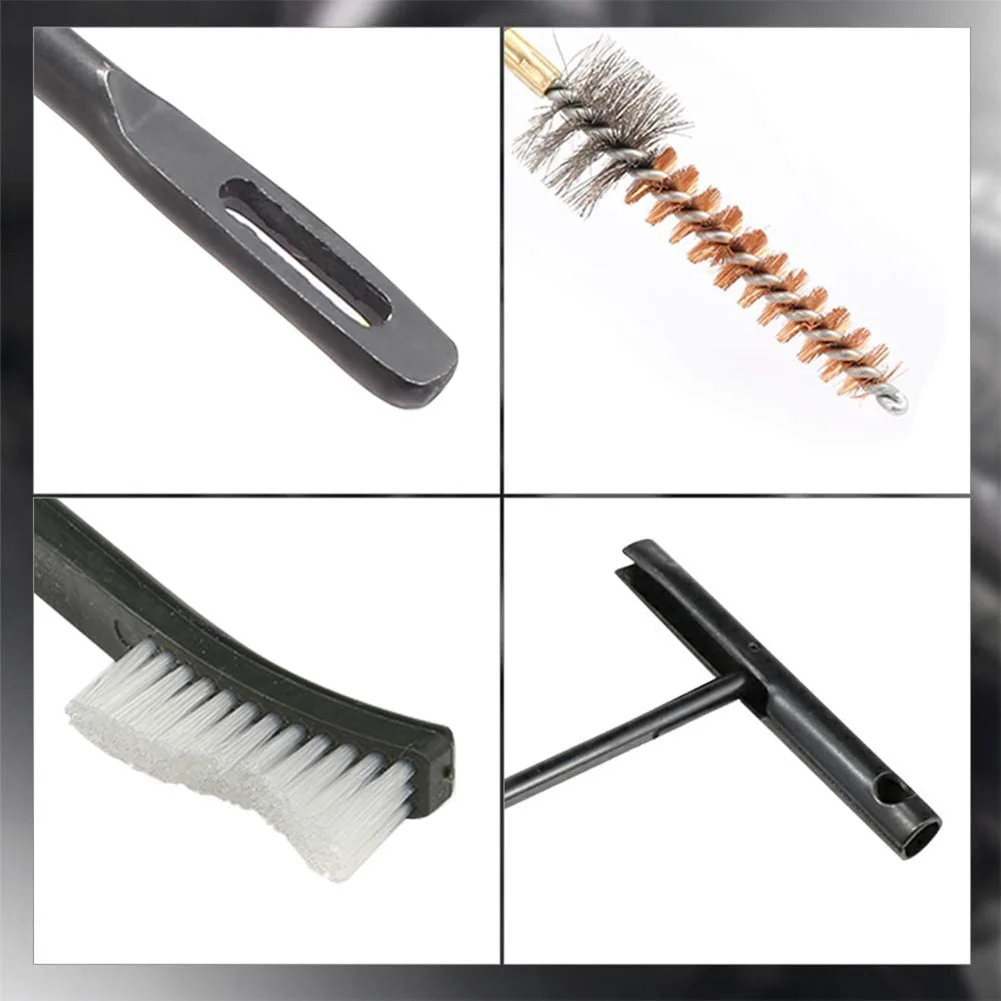 12pcs/Set Pistol Handguns Rod Cleaner Brush Tools with Pouch Pistol Cleaner Gun Cleaner Set for .22LR .223 .257 view 6