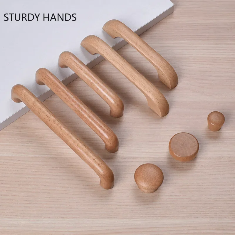 

Modern Wardrobe Cabinet Door Knob Desk Drawer Pulls Furniture Solid Wood Handle Cupboard Handles Home Kitchen Hardware Supplies