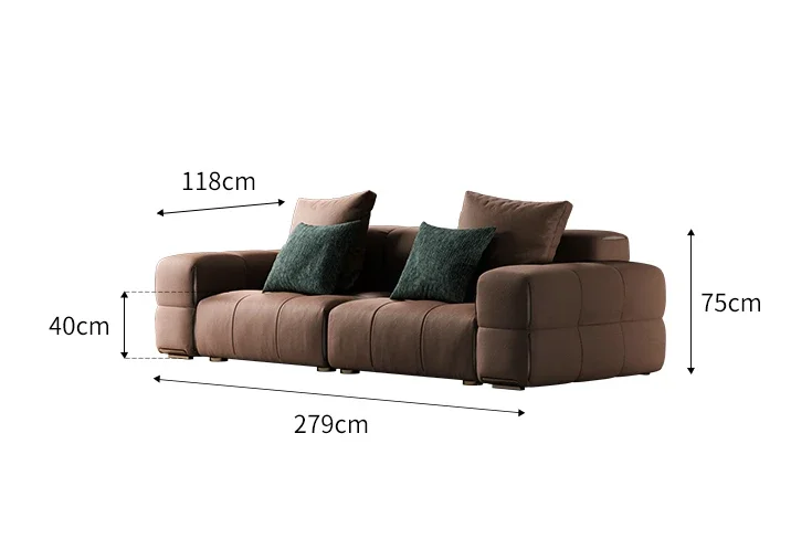 Italian minimalist leather sofa villa whole house haute couture living room package