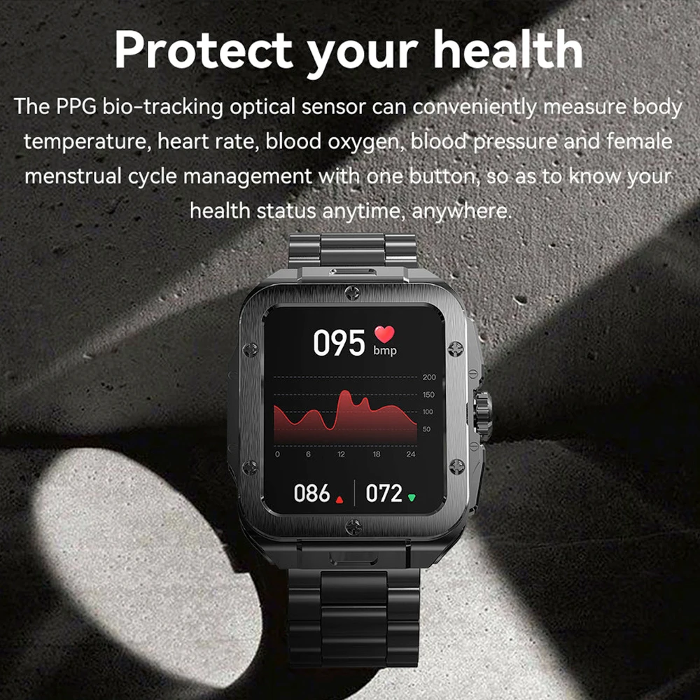 ساعة ذكية للرجال بلوتوث مكالمة Smartwatch AI صوت مساعد الصحة مراقب معدل ضربات القلب جهاز تعقب للياقة البدنية مقاوم للماء ساعة توقيت #5