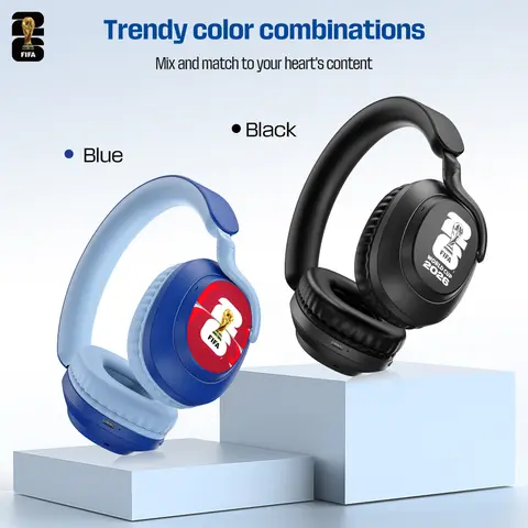 FIFA F26E10 Wireless Over Ear Headphones Bluetooth 5.4 Active Noise Cancelling ANC HiFi Stereo Deep Bass 60H Playtime Foldable Headset with HD Mic Memory Foam Ear Cups for Home Office Travel FIFA World Cup