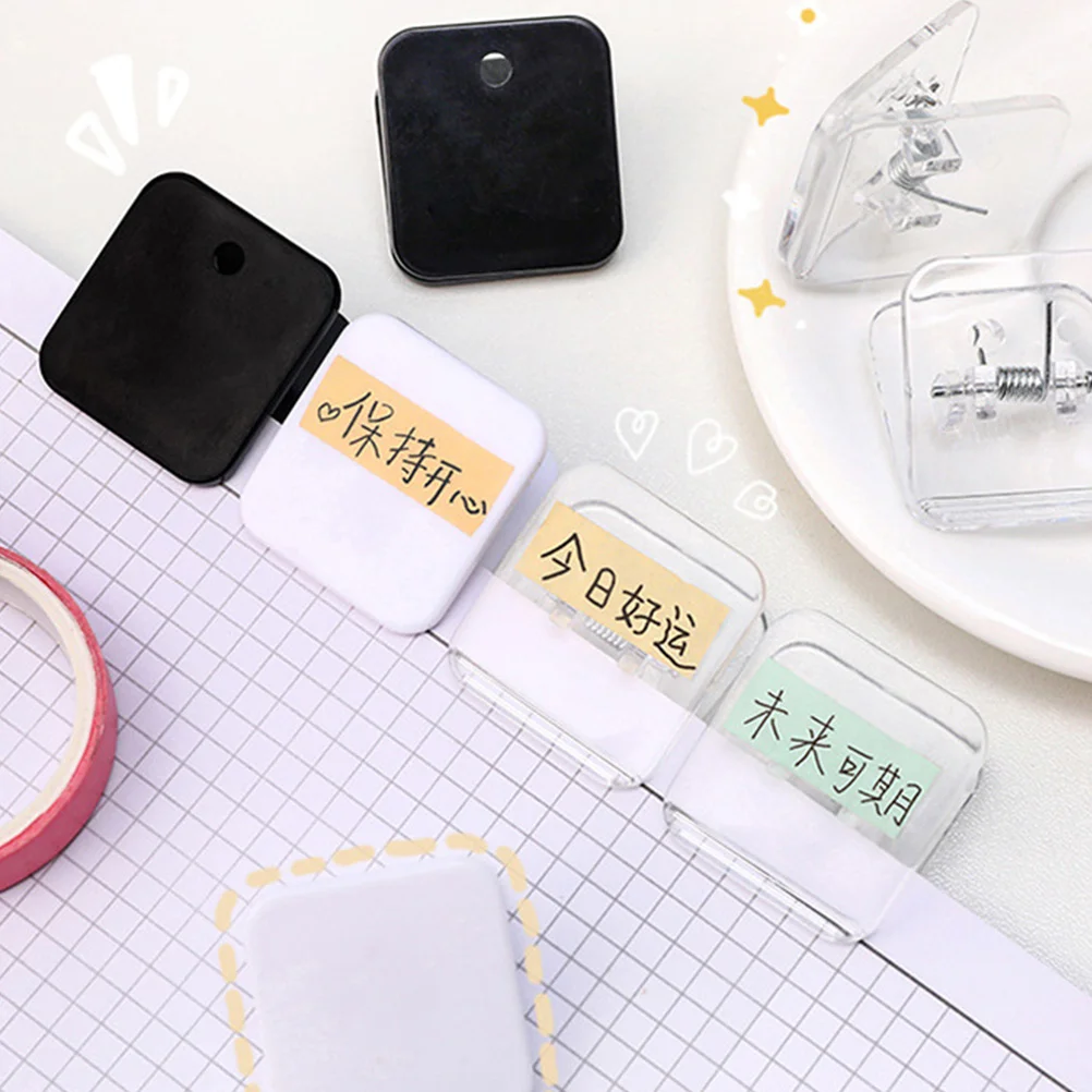 12 Pcs Stationery Clips Square Folder Plastic Paper Fresh-keeping Office Supplies Bag
